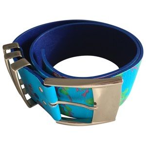 NWOT Versace for H&M Azure Floral Leather Belt